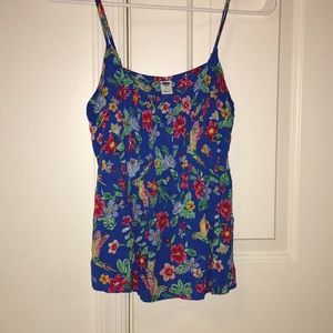 Floral printed, blue skinny strap